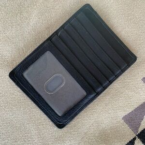 Men's Black Leather Card & Key Holder with ID Window